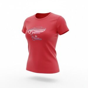 VTG Versace Sport Red Medusa Neon Graphic T-Shirt Womens XXL Cotton Lycra Greece